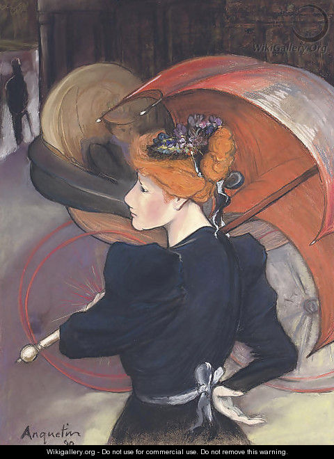Femme au parapluie - Louis Anquetin