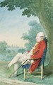 Mr. O'Flanagan seated in profile to the left in a Park - Louis (Carrogis) de Carmontelle