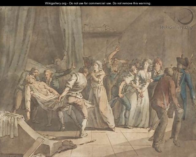 The arrest of Charlotte Corday, with Jean-Paul Marat