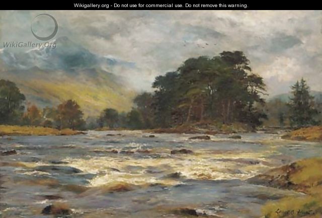 A Highland river landscape - Louis Bosworth Hurt