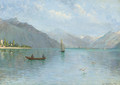 Fishing on Lake Lugano - Louis Isak Napoleon Jensen