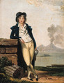 Portrait of a young man, full-length, with Mount Vesuvius beyond - Louis Gauffier
