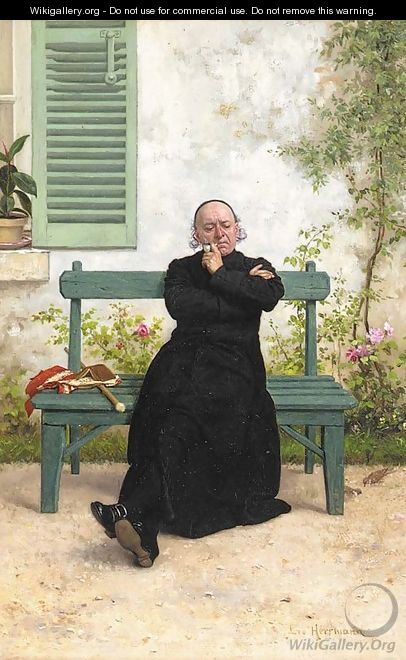 A pensive priest - Leo Herrmann