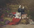 Four Kittens in a Basket - Leon Charles Huber