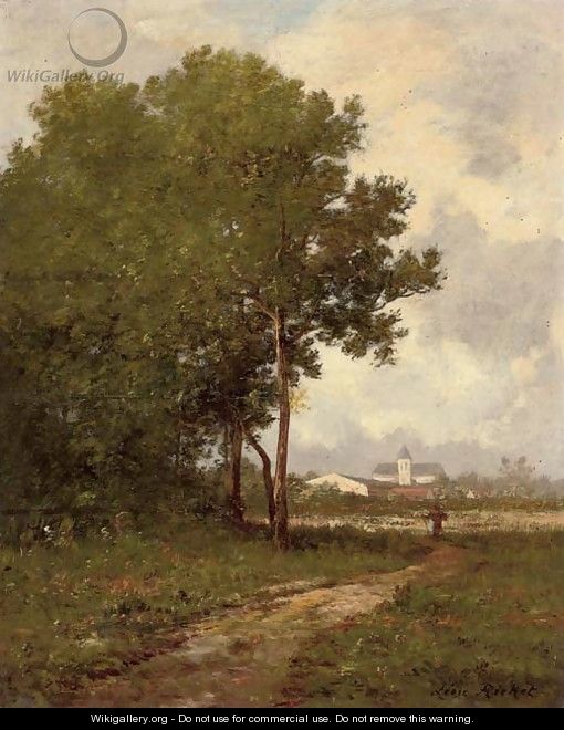 Walking on a path at the edge of a wood - Leon Richet
