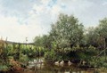 Ducks in a pond - Leon Germain Pelouse