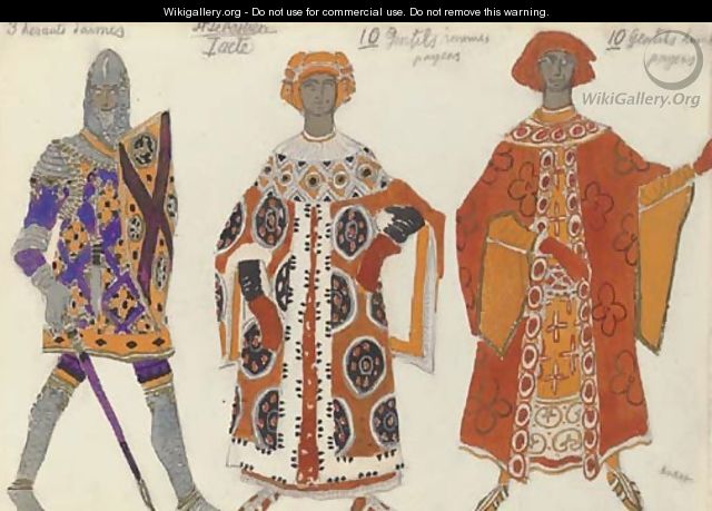Costume designs for Le Martyre de Saint-Sebastien - Leon (Samoilovitch) Bakst