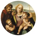 The Holy Family with the Infant Saint John the Baptist, the city of Pistoia beyond - Leonardo Da Pistoia