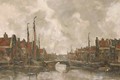 View of a Dutch harbour - Kees Van Waning