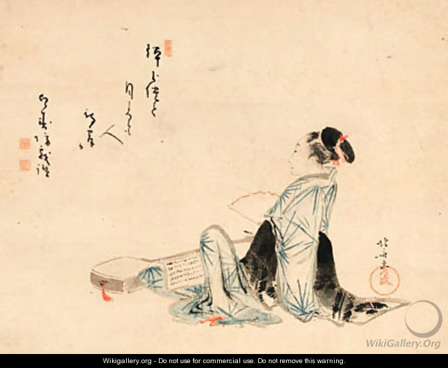 Beauty awaiting a lover - Katsushika Hokusai