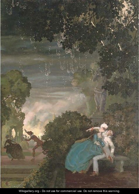 Pierrot and a lady - Konstantin Andreevic Somov