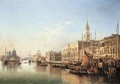 Venice the Riva degli Schiavoni, looking West with the Punta della Dogana and Santa Maria della Salute beyond - Julius Helfft