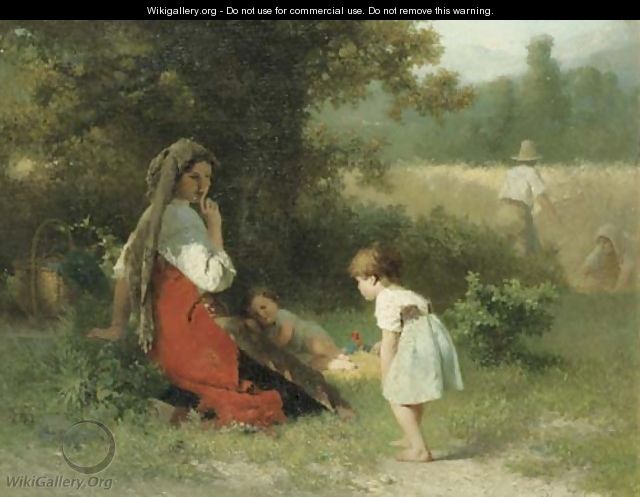 Flowers for the baby - Karel Frans Philippeau