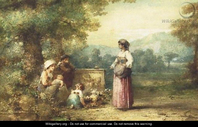 A family in the Campagna - Karel Frans Philippeau