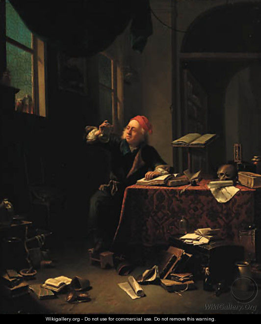 An alchemist in his study - Justus Juncker