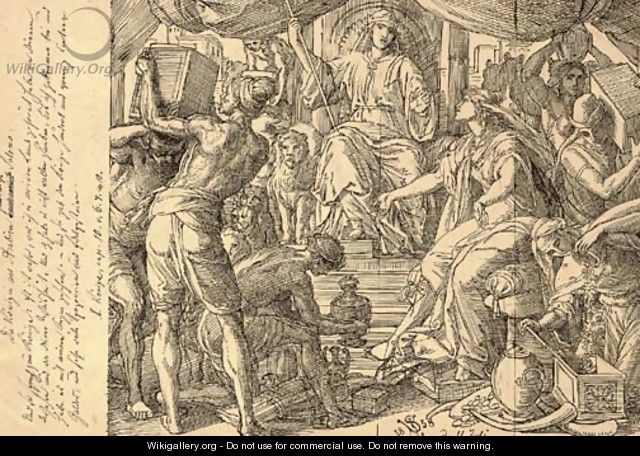 Solomon and the Queen of Sheba (I Kings 101-10) - Julius Schnorr Von Carolsfeld