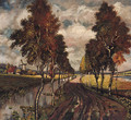 A Country Track lined with Poplars - Karl Heffner