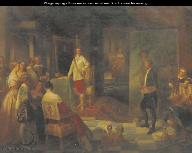 Sir Anthony van Dijck painting a portrait of King Charles I of England - Karl Bennert