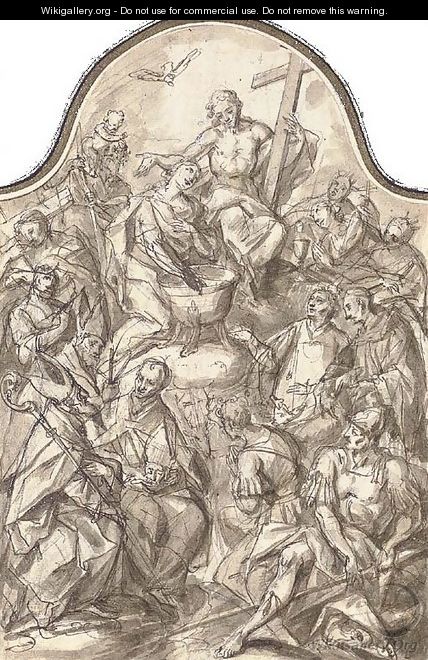 Christ with the Fourteen Auxiliary Saints - Karel Skreta