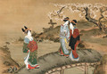 Parody with courtesans of the 'Three Laughers of Tiger Valley' - Katsukawa Shunko