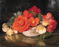 Red and White Begonias - Kate Wylie