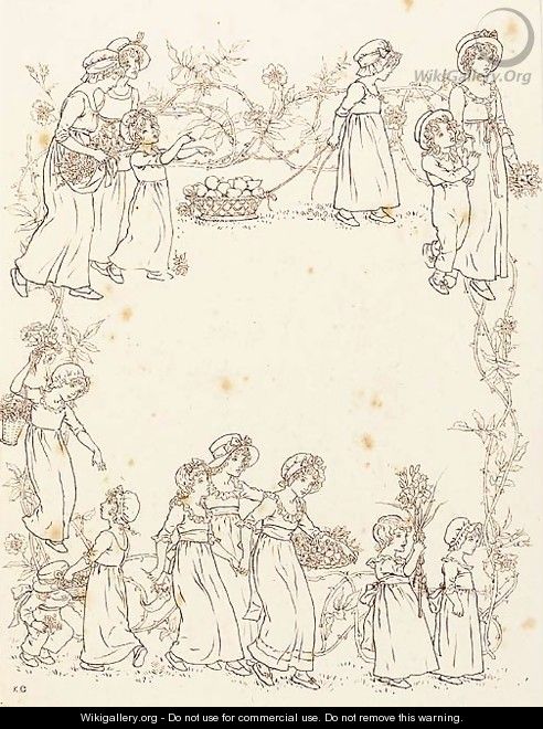 A procession of children gathering flowers - Kate Greenaway