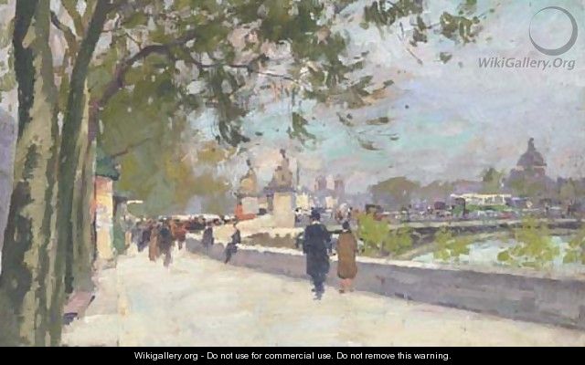 Le Quai des Tuileries, Pont du Carrousel - Jules Ernest Renoux