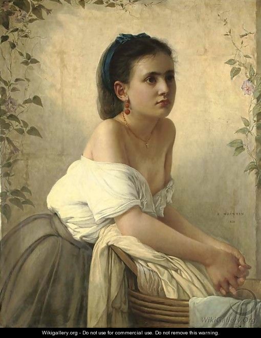 La jeune blanchisseuse - Jules Emile Saintin
