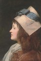 Portrait of a young girl, in profile - Jules Adolphe Goupil