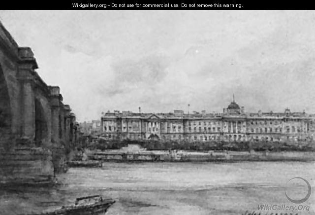 Somerset House And Waterloo Bridge, London - Jules Lessore