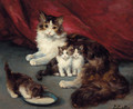 Kittens with their mother - Jules Leroy