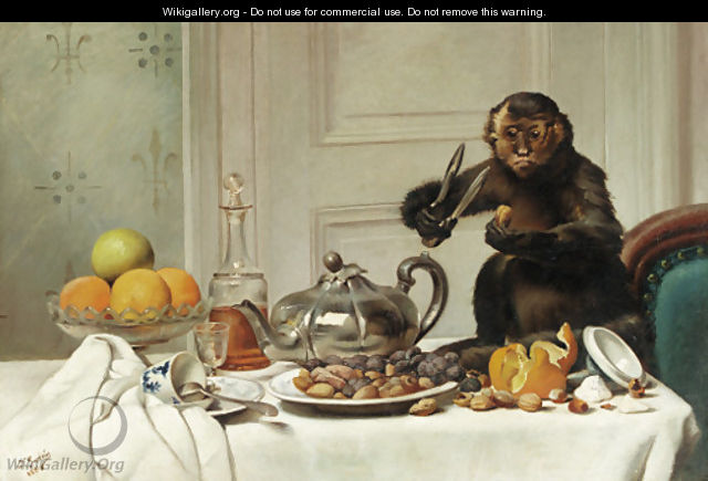 A mischiveous monkey - Jules Guerin
