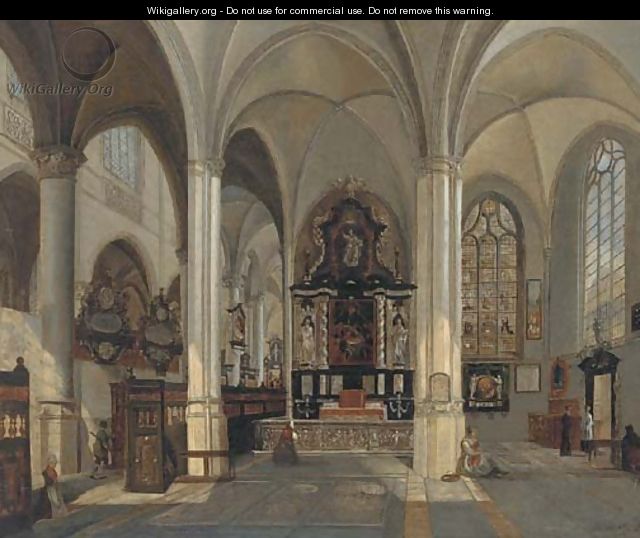The interior of Saint Jacobs Church, Antwerp - Josephus Christianus Nicolie