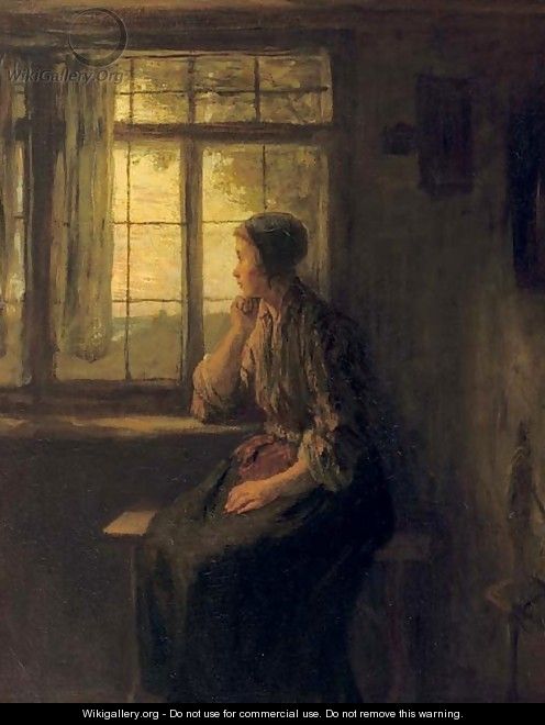 A young girl by a window - Jozef Israels