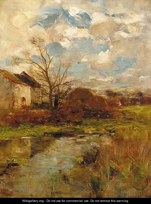A farm on the bend of a river - Joshua Anderson Hague