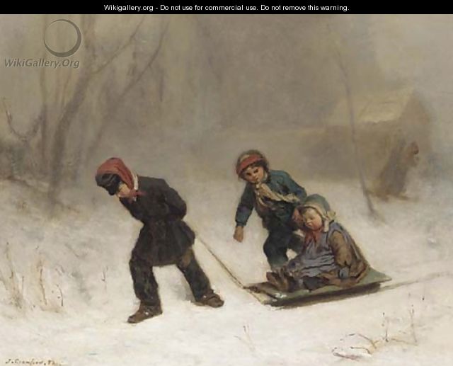 Returning from the wood in winter - James Crawford Thom