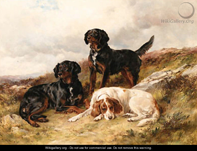 Three Setters in a Landscape - James Hardy Jnr