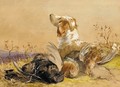 A gun dog with the day's bag - James Hardy Jnr