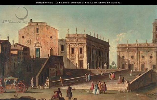 View of Santa Maria in Aracoeli and the Campidoglio, Rome - Jacopo Fabris Venice