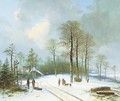 Figures on a snow-covered forest path - Acobus Loernsz. Sorensen