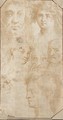 Seven heads with a self portrait and a portrait of Adriana Negretti - Jacopo d'Antonio Negretti (see Palma Giovane)