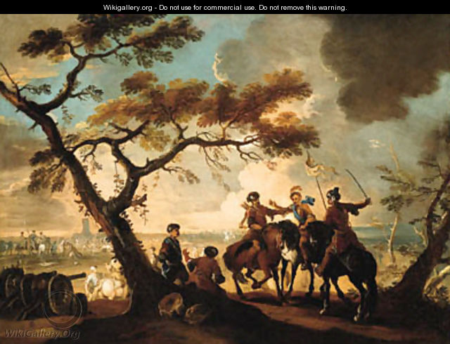 Turks in a battlefield - Jacques (Le Bourguignon) Courtois