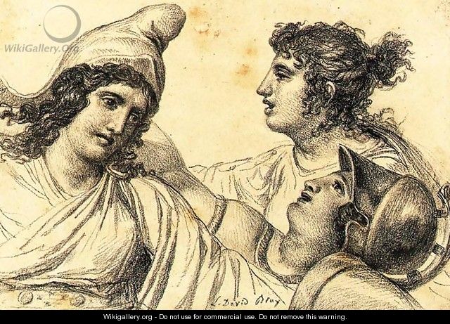 Paris with Juno and Minerva - Jacques Louis David