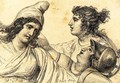 Paris with Juno and Minerva - Jacques Louis David