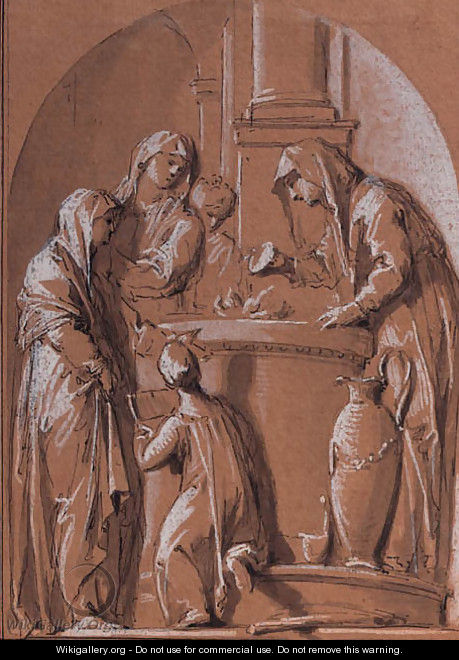 Vestal Virgins sacrificing at an altar - Jacob de Wit