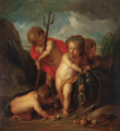 An allegory of water putti desporting with the attributes of Neptune - Jacob de Wit