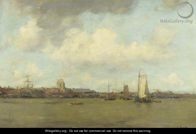 Shipping on the Merwede by Dordrecht - Jacob Henricus Maris