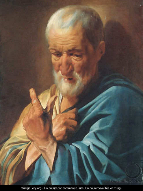 An old man with a raised finger - Jacob Jordaens