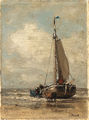 A ship entering shore - Jacob Henricus Maris