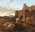 An Italianate Landscape with Sheep and Goats near Ruins - Jacob Van Der Does I